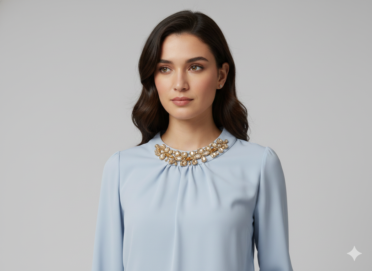Blue Mist Embellished Top
