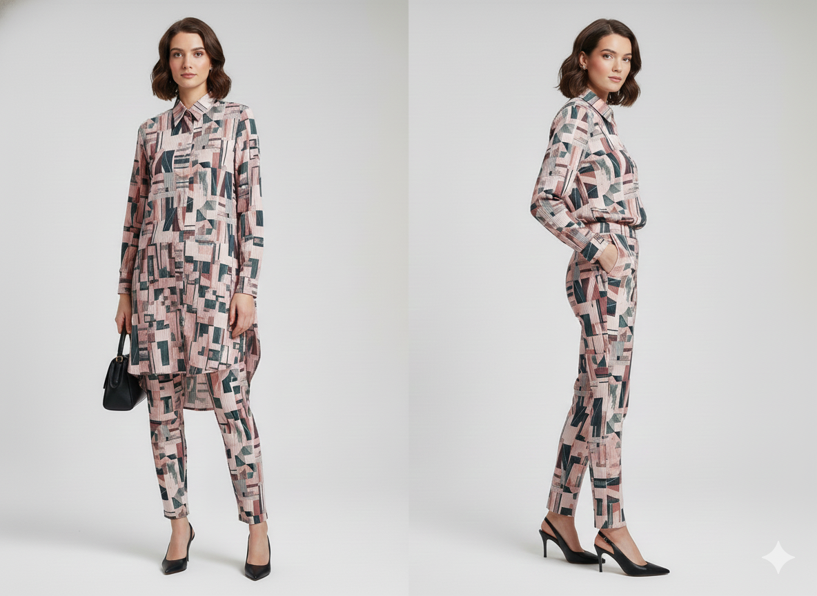 Geometric Autumn  Co-Ord Set