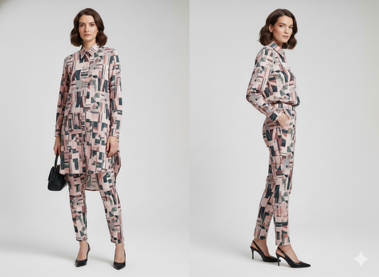 Geometric Autumn  Co-Ord Set