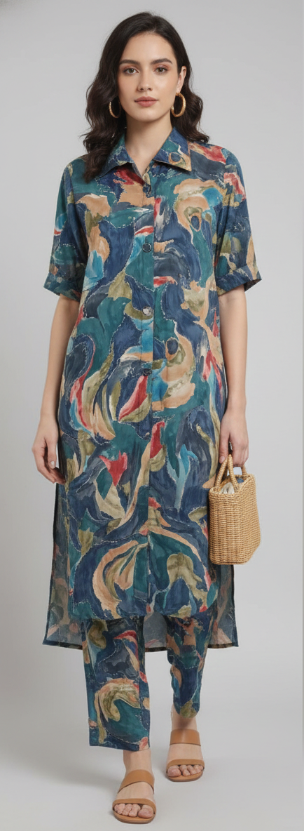 Azure Canvas Co-Ord Set