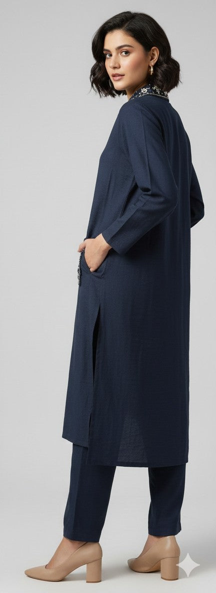 Deep Indigo Accent Co-Ord Set